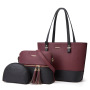 Retro Leather Three-Piece Set Women's Handbag Shoulder Messenger Bag