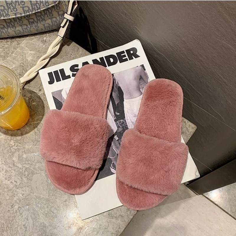 New Hot Selling Indoor Home Fluffy Plush Slippers In Autumn And Winter Large Size Slippers Cotton Wool Slippers Women