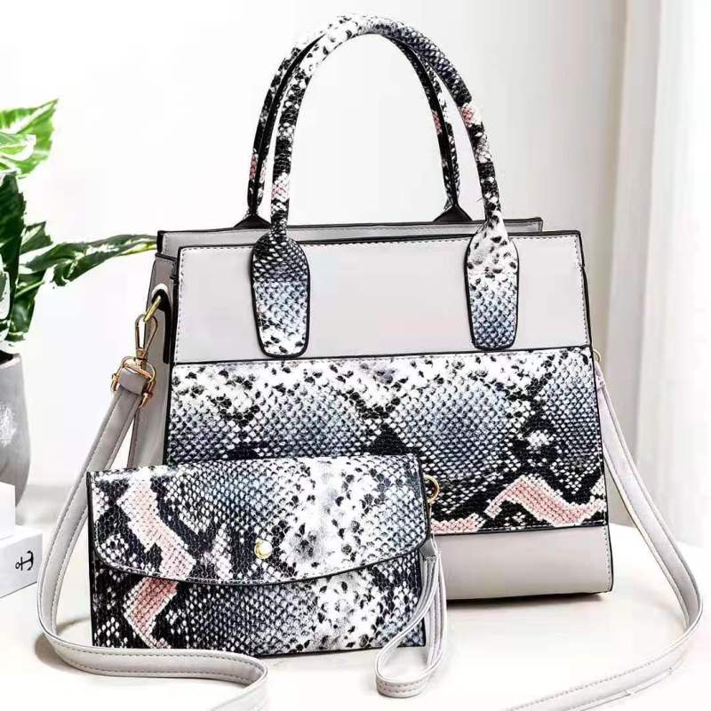 PU Leather Snake Pattern Two-Piece Suit Single Shoulder Handbag Mother-And-Child Bag