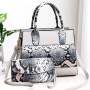 PU Leather Snake Pattern Two-Piece Suit Single Shoulder Handbag Mother-And-Child Bag