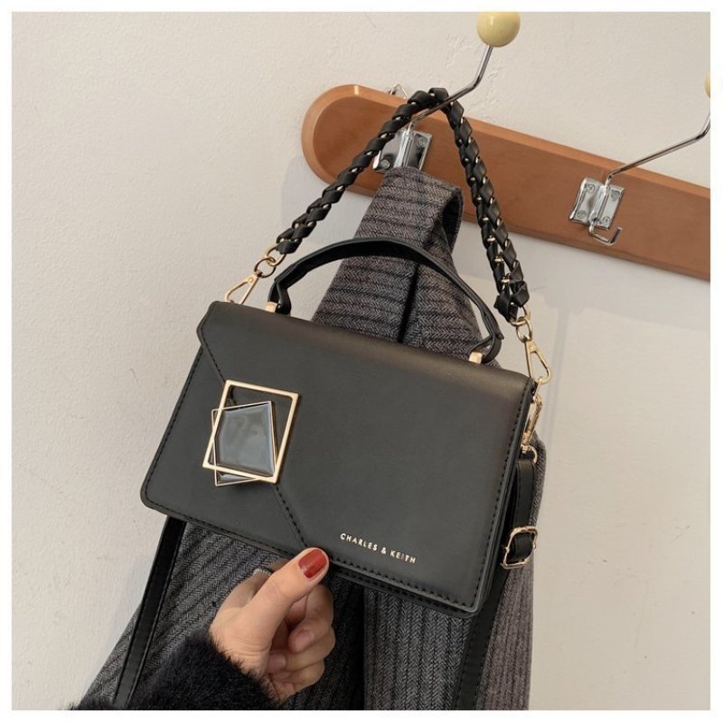 One-Shoulder Messenger Bag Texture Handbag Women's Leather Small Square Bag