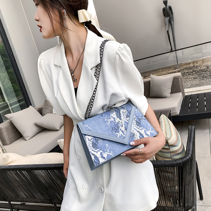 2021 New Ladies Crossbody Bag Fashion Korean Version Of Snake Print Large-Capacity Chain Bag Purses And Handbags