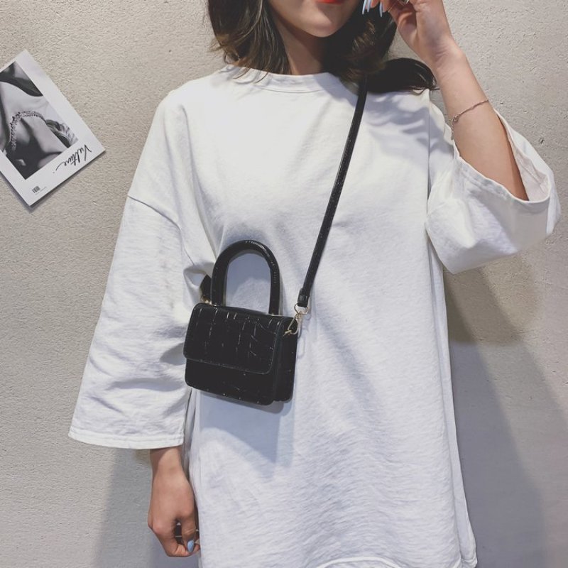 Stone Pattern Shoulder Bag Crossbody Flap All-Match Portable Tote Bag