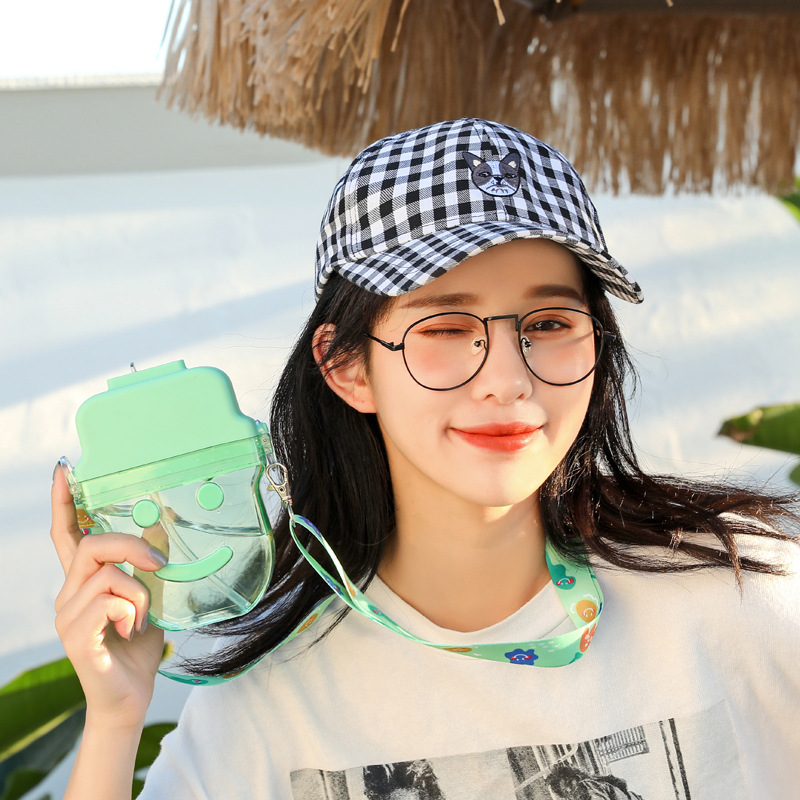 Ladies PVC Transparent One-Shoulder Diagonal Cartoon Water Cup Bag