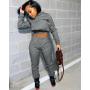 Ins Fashion Casual Cross-Border Solid Color Sweater Suit Winter Suit European And American Women'S Clothing