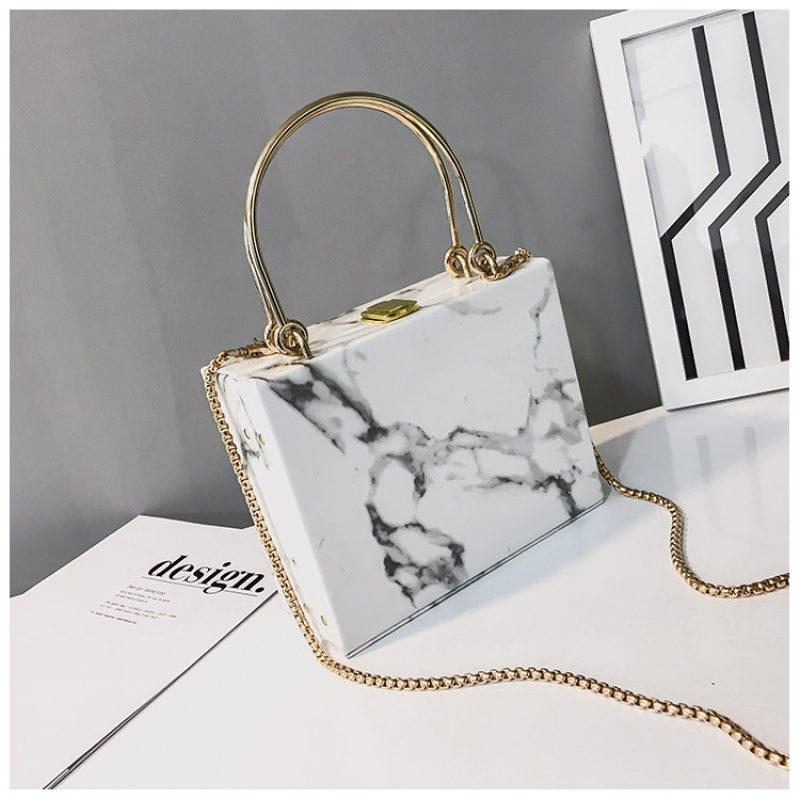 Marble pattern chain small square bag women handbags small ladies purses and handbags luxury handbags for women