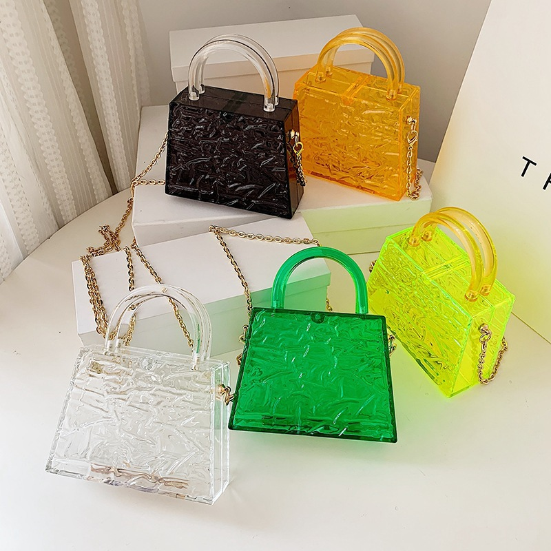 Hot selling transparent acrylic box bag women handbags luxury ladies purses handbags