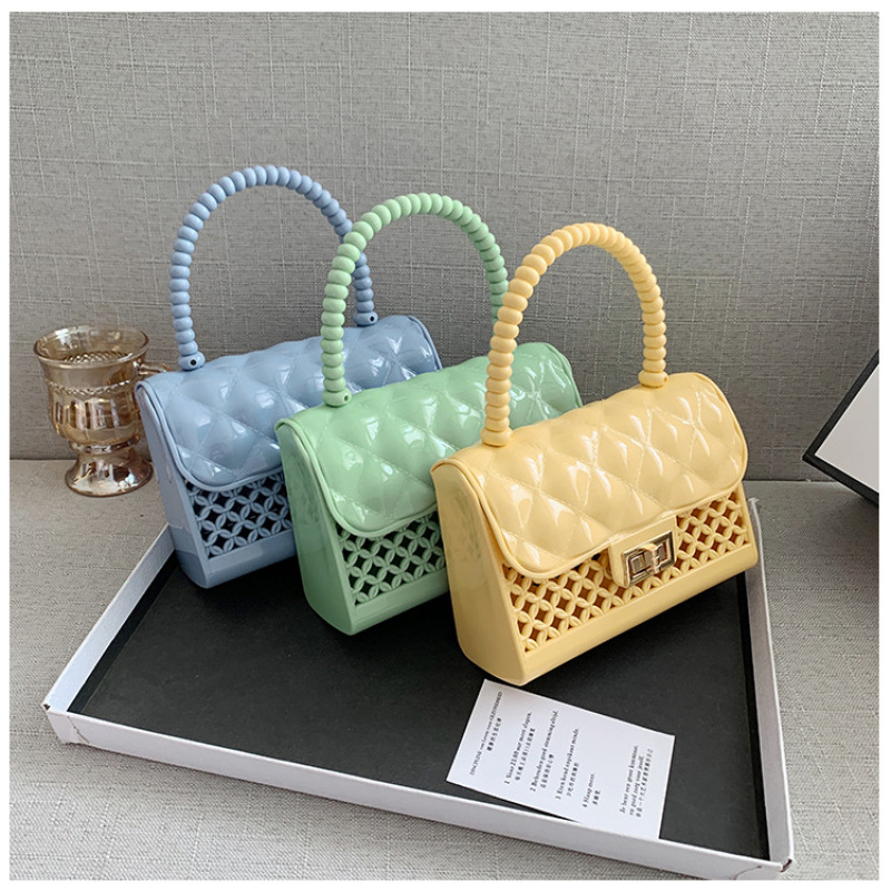 2021 New Korean Style Trendy Fashion Western Style Hollow Candy Jelly Bag Ladies Purses And Handbags
