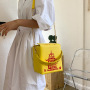 Chinese Style Pu Chain Messenger Bag Printed Shoulder Bag