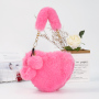 Ins Fun Creatibe Love Heart Shape Crossbody Handbags Autumn And Winter New Plush Purses And Handbags For Women