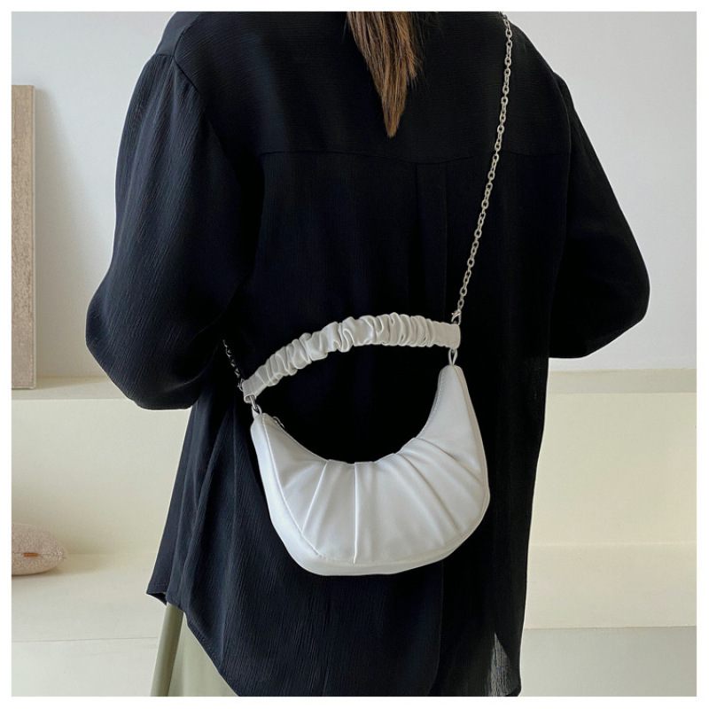 2021 New Trendy Chain Crossbody Bag Handbag Fashion Fold Single Shoulder Armpit Bag Purses And Handbags