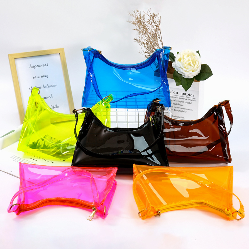 Wholesale Small Bags Women Hand Bags 2021 Summer New Style Korean Version Fashion Pvc Chain Casual One-Shoulder Armpit Bag