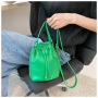 Online Shopping Fashion Soft Leather Drawstring Bucket Bag  Ins Simple Western-Style Crossbody Bag Women Hand Bags