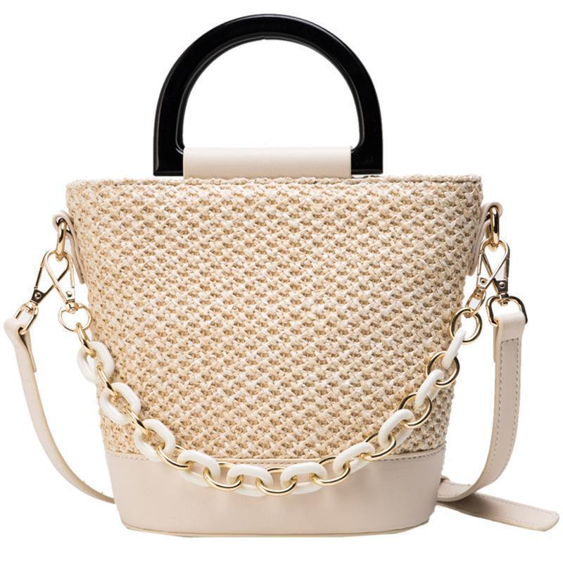 2021 New Korean Fashion Woven Handbag Simple Woven Satchel Ladies Ins Popular Simple Western Style Shoulder Bag