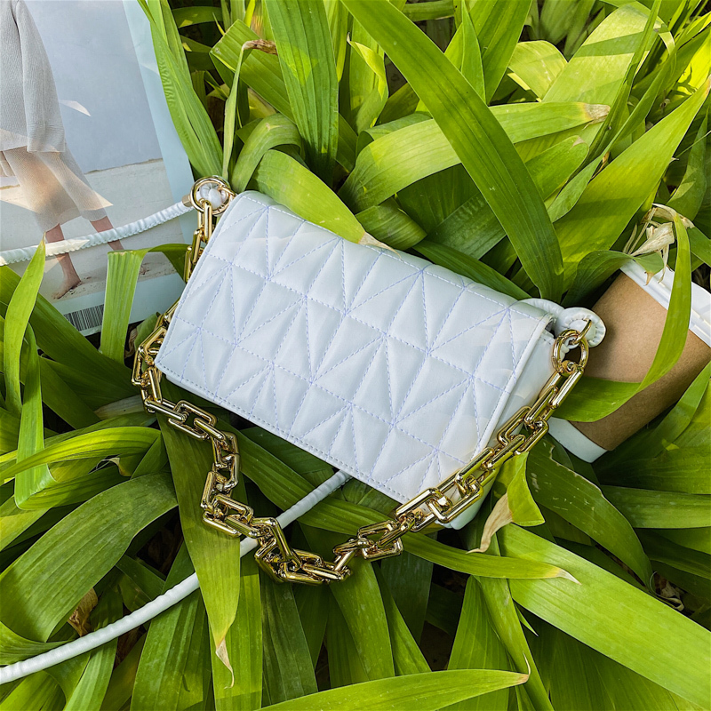 Summer One-Shoulder Small Square Bag Female 2021 New Trendy Fashion Chain Crossbody Bag Texture Western-Style Lady Bag