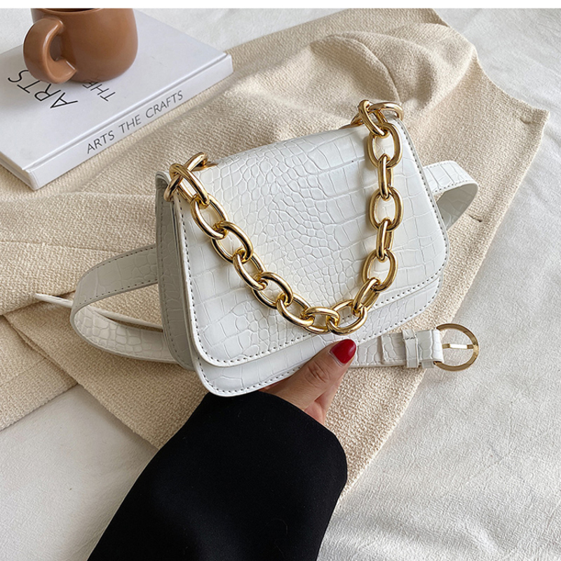 Fashionable Korean Small Square Bag Female Ins New Chain Messenger Bags Elegant Simple Ladies Handbags Women Bags