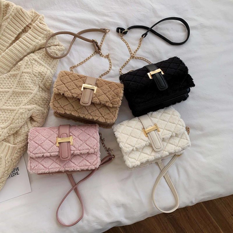 New Arrivals One-Shoulder Plush Bag Women Hand Bags Designer Handbags Famous Brands Fur Purses And Handbags For Women 2021