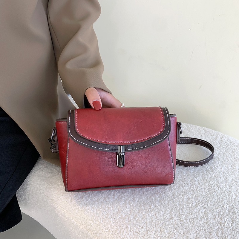 Luxury Leather One-Shoulder Messenger Small Square Bag Women Handbag