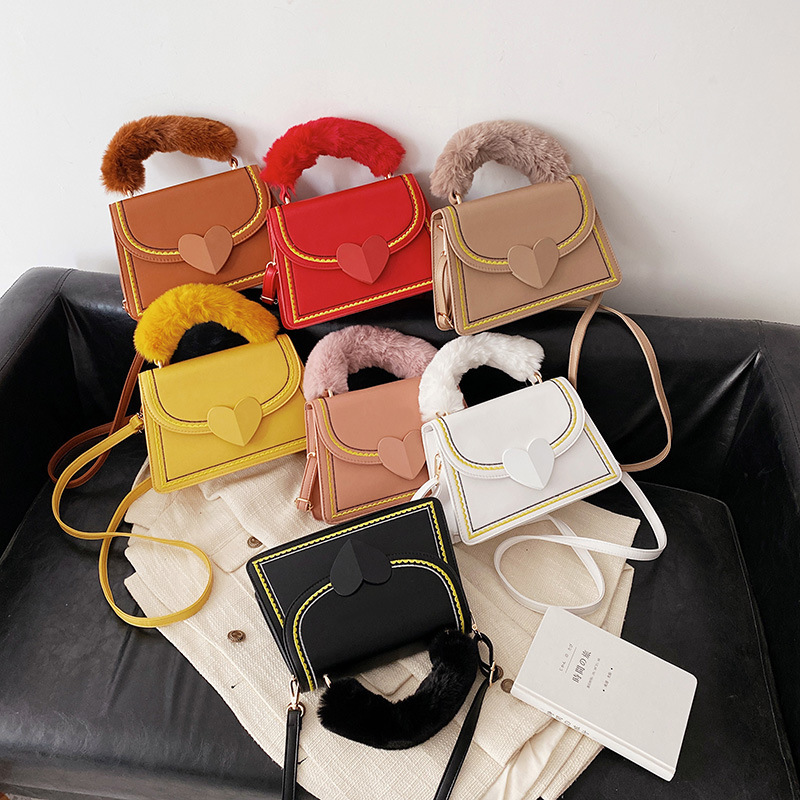 New European And American Love Lock Autumn Purses And Handbags Plush Handbag Fashion One-Shoulder Messenger Bag Women Hand Bags