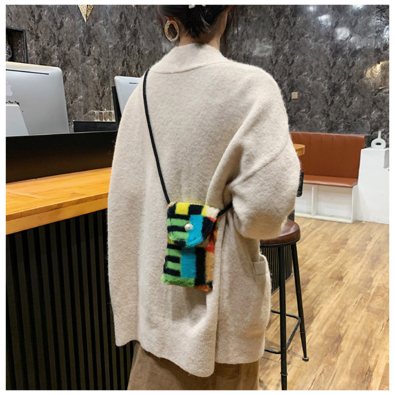 Small square mini bags women handbags ladies bags designer handbags for women fur purses