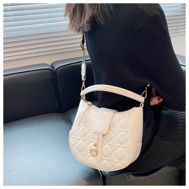 2021 New French All-Match Wideband Handbags Crossbody Bag Rhomboid Thread Texture Bags Women Ladies Purses And Handbags