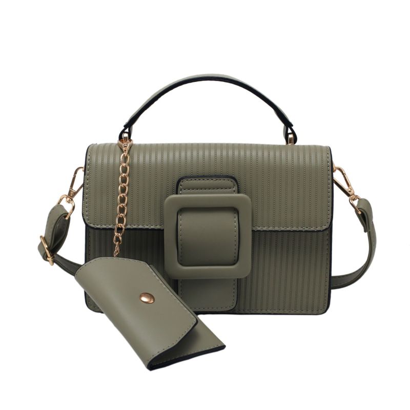 2021 New Korean Version Crossbody Bag Large-Capacity Stitching Belt Buckle Shoulder Bag Ins Trendy Purse and Handbags