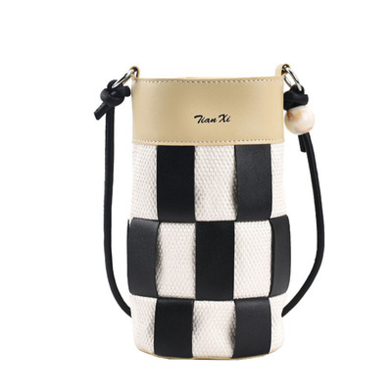 Shoulder Messenger Bags Bucket Bag Women Grid Pattern Handbags