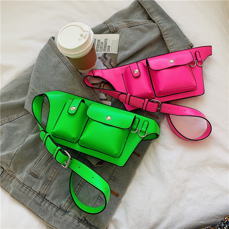 Personality Mini Leather Fanny Pack Waist Bag Cell Phone Belt Bag Fashion Handbags for Women Waist Bag