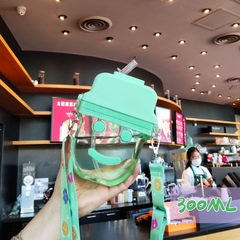 Ladies PVC Transparent One-Shoulder Diagonal Cartoon Water Cup Bag