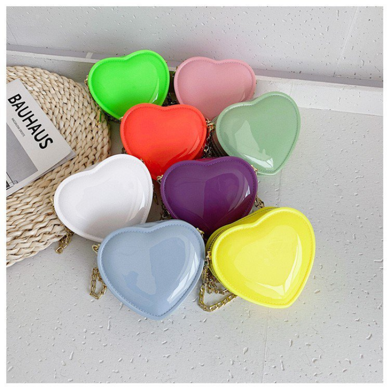 Hot selling candy colored heart-shaped purses small jelly bags women handbags luxury ladies purses