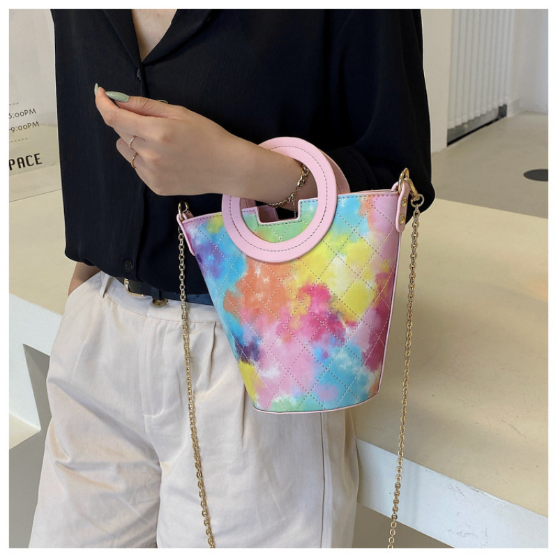 Amazon Hot Sale 2021 New Bucket Bags Designer Women'S Personalized Handbag Chain Bag Ins Trendy Print Ladies Messenger Bag