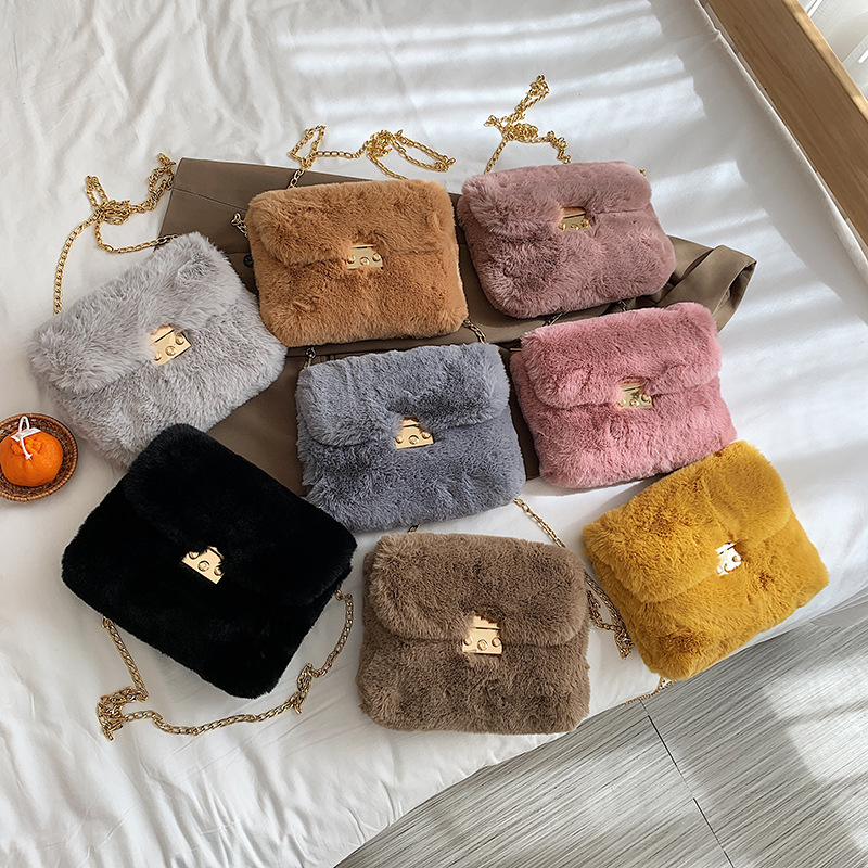 Small Square Bags Women Handbags Ladies Designer Handbags For Women Fur Purses