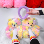 Plush Headband Accessories And Fur Bear Slippers Set
