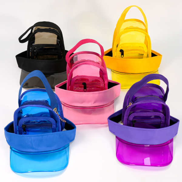 Chapeau de soleil en PVC et sac à main en gelée transparente pour femmes