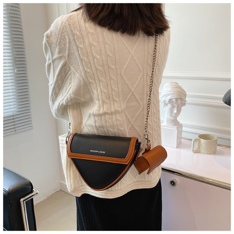 2021 New Trendy Texture Fashion Triangle Casual Bag Crossbody Bag Women Hot Sale Double Pack Purses And Handbags Women Hand Bag