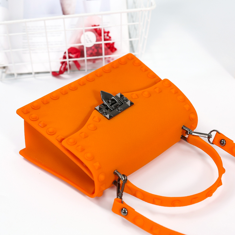 PVC Rivet Diagonal Handbag And PVC Ladies Slippers