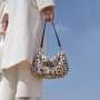Ins 2021 New Trendy Fashion Handbag Wild Shoulder Handbag Autumn Winter Plush Leopard Print Underarm Bag Female Women Hand Bags