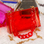 Ladies One Shoulder Crossbody Transparent Acrylic Handbag Chain Small Square Bag