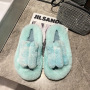 Autumn And Winter New Flip Flops House Slippers Fashion Women'S Slippers Plush Fur Fluffy Soft Slippers