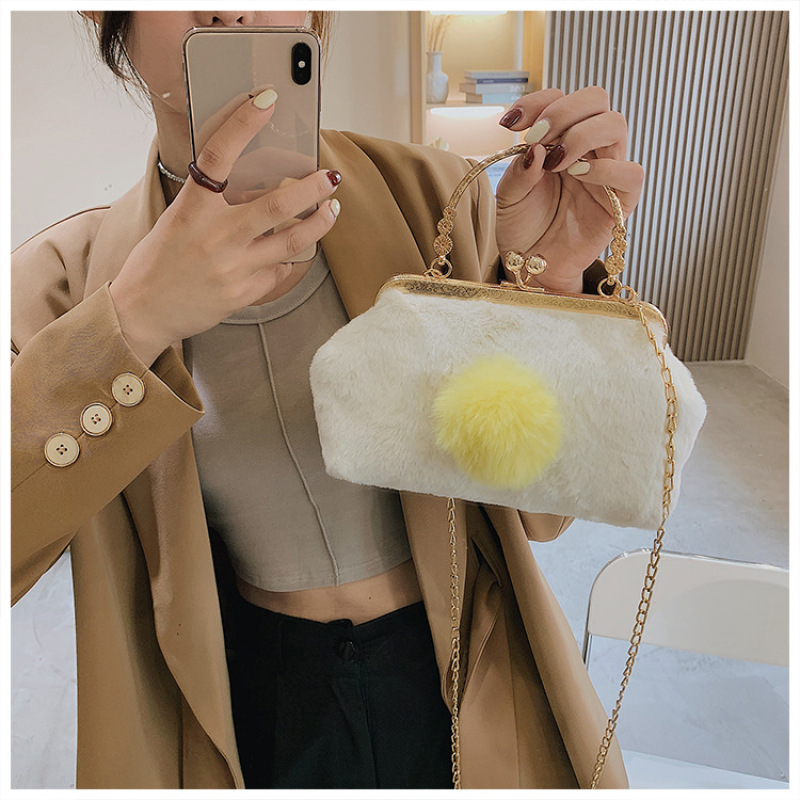 Ins Sweet And Cute Plush Crossbody Handbags Autumn And Winter New Korean Purses 2021 Women Hand Bags