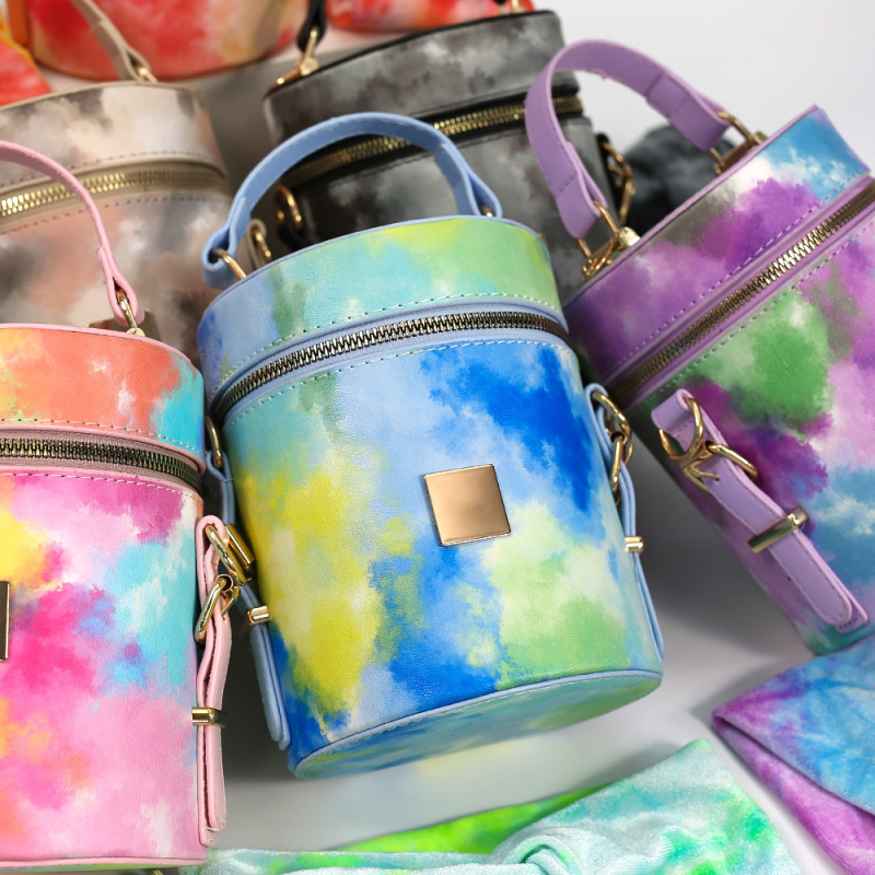 Purses And Handbags New Trendy Dyeing Chain Ins Popular Cool PU Leather Hand Bags & Hair Hoops Socks Set Women Hand bag