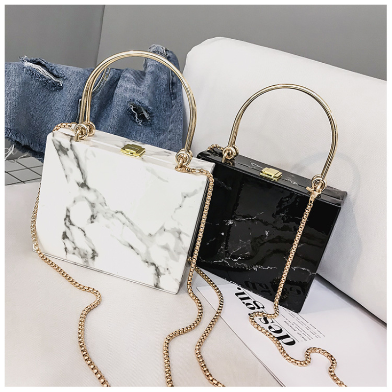 Marble pattern chain small square bag women handbags small ladies purses and handbags luxury handbags for women
