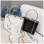 Marble pattern chain small square bag women handbags small ladies purses and handbags luxury handbags for women