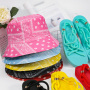2021 New Beach Shoes The Latest Collocation 5-Color Printed Cashew Flower Fisherman Hat And Twine Sandals Set
