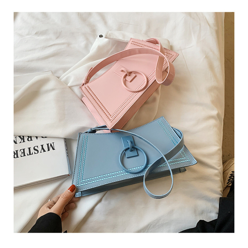 Ring Small Square Bag Simple One-Shoulder Messenger Bag Women Handbag