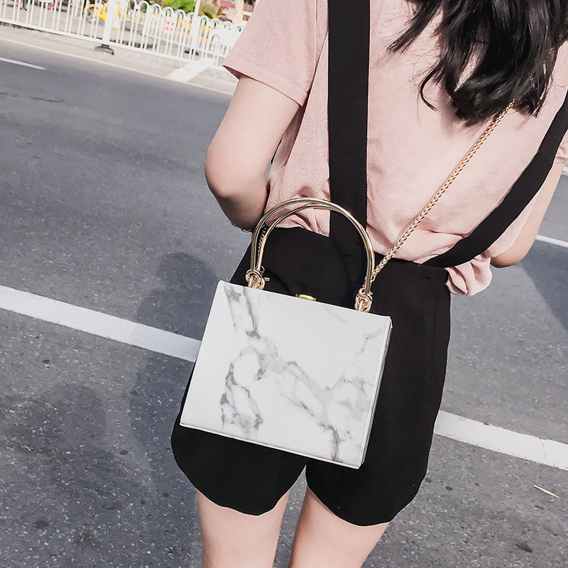Marble pattern chain small square bag women handbags small ladies purses and handbags luxury handbags for women