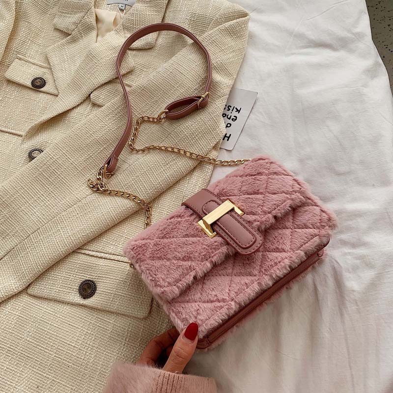 New Arrivals One-Shoulder Plush Bag Women Hand Bags Designer Handbags Famous Brands Fur Purses And Handbags For Women 2021
