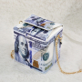 New trendy creative dollar character pattern chain single shoulder messenger bag leather handbags ladies hand bags purses