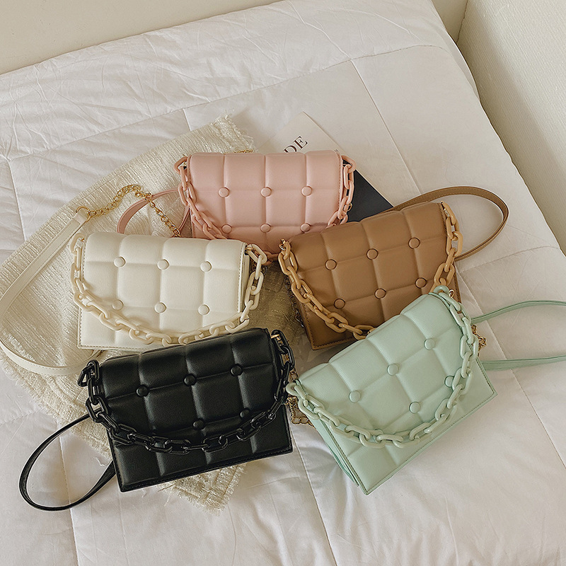 2021 Autumn New Chain Small Square Bag Handbag Influence  Ins Korean Fashion Square Niche Crossbody Shoulder Bag Women Hand Bags