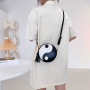Colorblock Leather One-Shoulder Diagonal Mini Ladies Round Bag